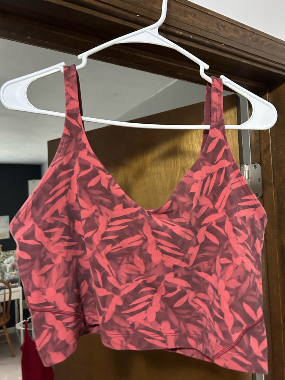 lululemon spray leaf fireside red align tank